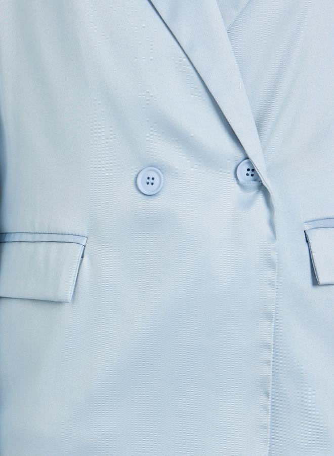 Styli Women Blue Regular Fit Double-Breasted Blazer - Image 3